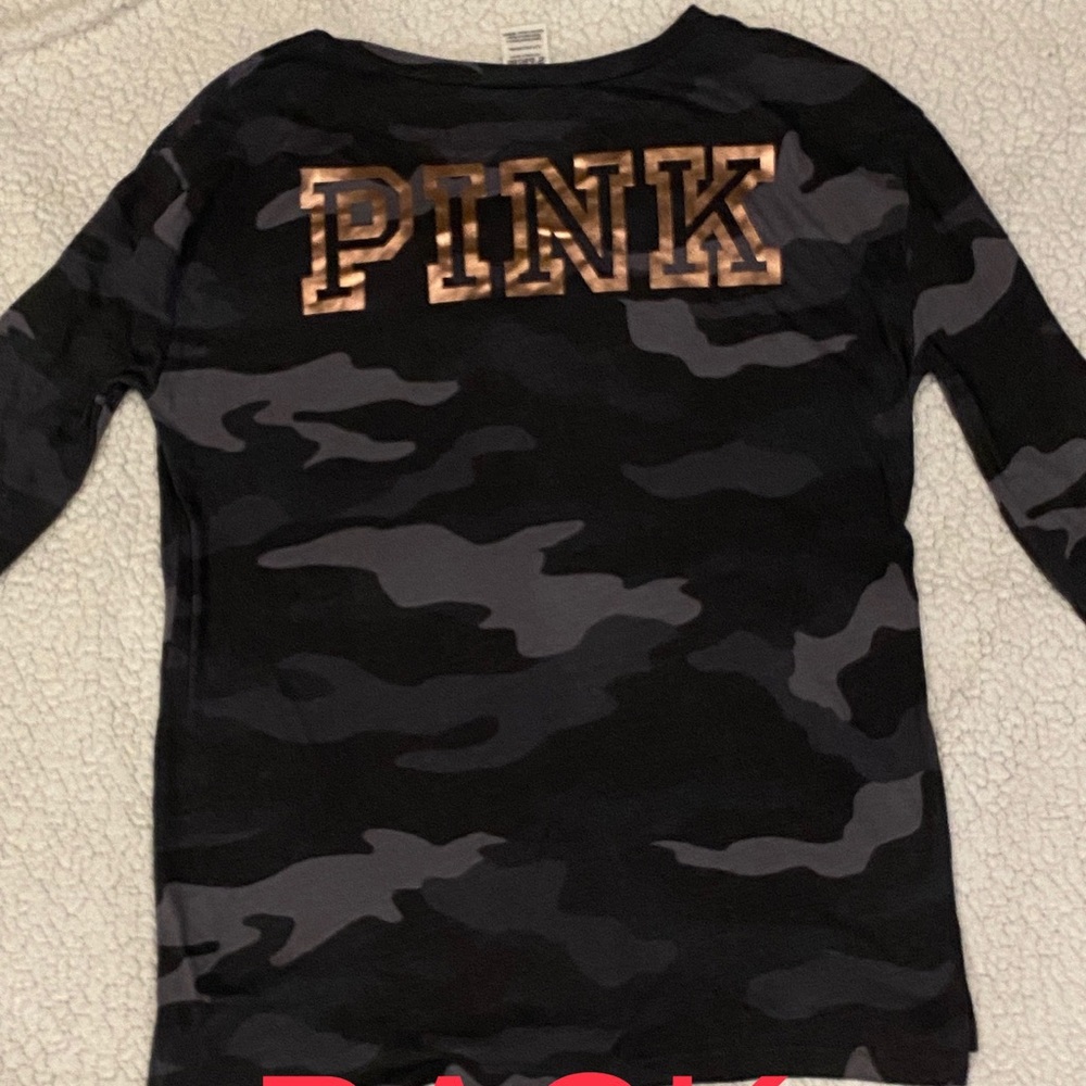 PINK Black Chamo long sleeve